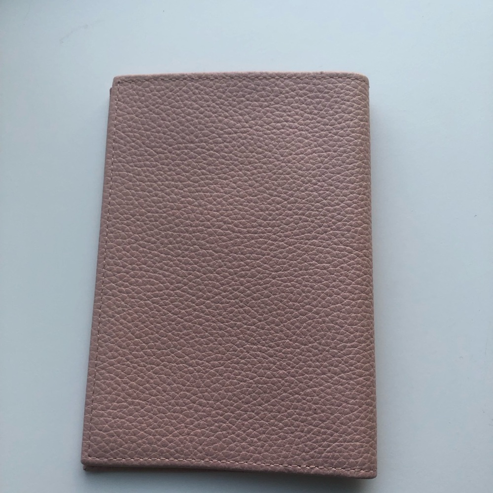Longchamp rose pink passport leather case